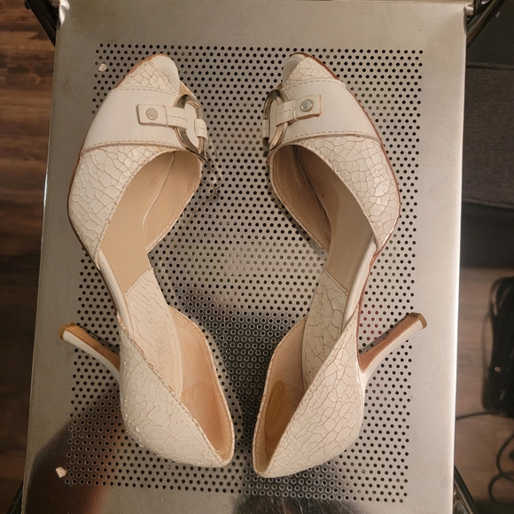 Dior Shoe White Snakeskin Peep Toe C D Initial - Picture 8 of 16